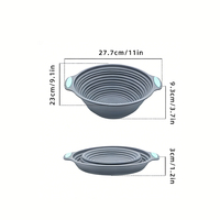 Bol de levée de pâte en silicone alimentaire pliable avec poignées antidérapantes pour la cuisson - Vente en gros