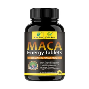 Male Fertility Energy Tablets Energy Candy Capsules OEM Natural Peruvian Black Maca Dietary Supplement booster Herbal Pills