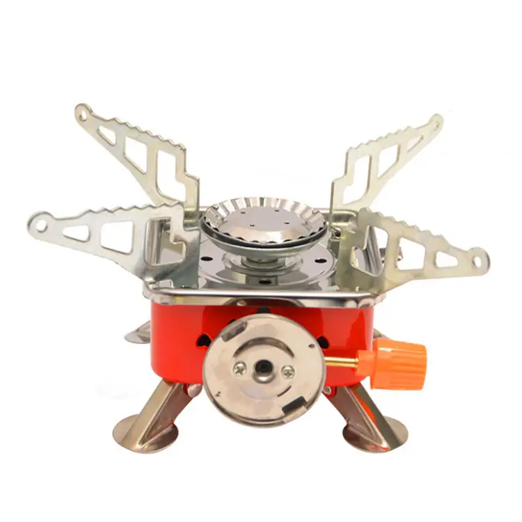 Mini Cắm Trại Durable Gas Butan Bếp Ngoài Trời Thịt Nướng Nhẹ Di Động Gấp Bếp Gas Burner Với Hộp Nhựa 48/Carton