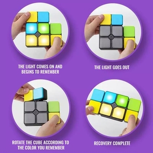 Khối Lập Phương Âm Nhạc Đa Chức Năng Khối Lập Phương Giải Đố Biến Dạng Ma Thuật Thông Minh Khối Lập Phương Đèn LED Nhấp Nháy Chống Căng Thẳng Trò Chơi Trí Nhớ Điện Tử - Product Image 5