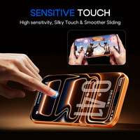 Nouveau design – Protection d'écran en verre trempé 9H ultra transparent anti-poussière pour iPhone 17 Pro, 16, 15, 14, 13, 12, 11 – Installation facile avec outil
