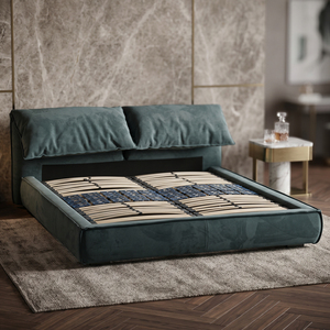 Ensemble de chambre à coucher moderne et minimaliste, mobilier de villa, lit design taille King ou Queen, cadre de lit taille King, minimaliste - Product Image 3