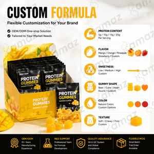 Gommose Proteiche OEM ODM Senza Zucchero, Orsetti Gommosi ad Alto Contenuto Proteico, Etichetta Privata, Gusto Personalizzato, Fabbrica di Nutrizione Sportiva - Product Image 3