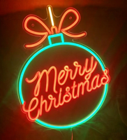 Décoration murale en acrylique transparente à LED néon USB personnalisable, idéale pour Noël, les entreprises, les hôpitaux et les fêtes d'anniversaire