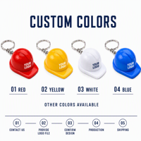 Porte-clés Casque de Sécurité Miniature Personnalisé avec Logo – Décapsuleur Promotionnel en Forme de Casque de Chantier – Outil de Camion en Plastique Personnalisable avec Logo
