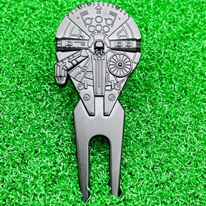 Herramienta de golf para reparar divots, de aleación de zinc, magnética, con diseño de nave espacial, para mantenimiento de campos de golf y uso como marcador de pelota. - Product Image 2