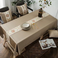 Nappe géométrique jacquard en coton et lin, moderne, luxueuse, tricotée, lavable, imperméable, personnalisée 140*140cm, pour hôtel et usage domestique
