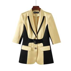 Conjunto de pantalón de 2 piezas al por mayor, trajes de moda Formal de <span class=keywords><strong>oficina</strong></span> para <span class=keywords><strong>mujer</strong></span>, ropa de trabajo para <span class=keywords><strong>mujer</strong></span>, traje de chaqueta de retazos para <span class=keywords><strong>mujer</strong></span> de negocios - Product Image 2