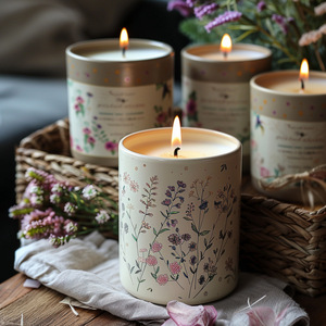 Britischer Stil Blumenmuster Keramikgefäß Natürliches Sojawachs Wohnungsdekoration Romantische Duftkerze für Valentinstag-Geschenk - Product Image 4