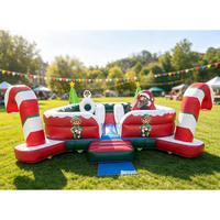 Parc de jeux gonflable de Noël Thème Hiver Grand Village du Père Noël Multi-activités Ville de Divertissement pour Location d'Événements