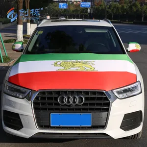 Bendera Iran Dekoratif Kustom Bendera Penutup Kap Mobil Otomatis