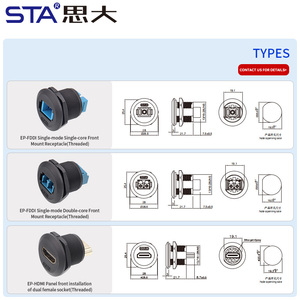 Ep Bảng điều khiển fddi ngoài trời IP67/IP68 kết nối không thấm nước 1080p HD video sợi quang độ nét cao cắm ổ cắm cho đơn/lõi kép - Product Image 5
