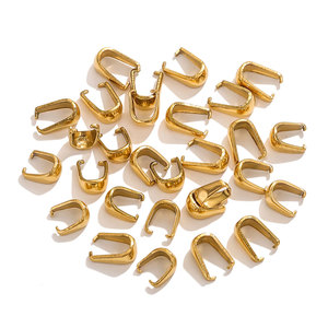 Thick Claw Bail Connector | 18K PVD Gold Plated Stainless Steel Heavy Duty Pinch <b>Clip</b> for DIY Necklace Bracelet Jewelry Making - Product Image 2