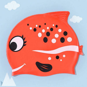 Sombrero de natación de dibujos animados para niños Sombrero de natación de silicona en forma de pez Protección cómoda para el cabello - Product Image 5