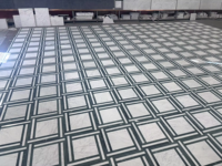 Carrelage en marbre blanc et vert en pierre naturelle Centurymosaic, épaisseur 10 mm, carreaux de pierre découpés sur mesure pour salle de bain, sol d'hôtel, carrelage mural