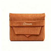 Sac à main en velours rayé avec logo brodé personnalisé, sangle élastique luxueuse, sac de soirée pour femme, pochette enveloppe matelassée