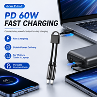 Cable Tipo C 2 en 1 de Aleación de Zinc de 8 cm, Nuevo, Directo de Fábrica, Carga Rápida, Sincronización de Datos, Compatible con QC, Accesorios para Impresora, Teléfono y Tableta