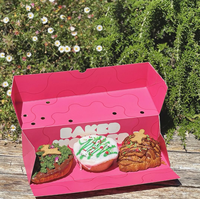 Vente en gros de brownie traiteur mignon nougat biscuits bonbons emballage petit beignet de noël boîte de nourriture à emporter