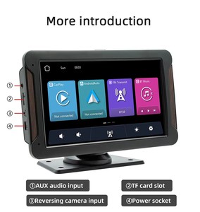 Appareil de navigation portable 7 pouces B5711R, moniteur de voiture, support CarPlay, téléphone mobile, Android Auto, lecteur MP5 portable pour voiture - Product Image 4