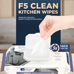 ผ้าเช็ดทำความสะอาดอเนกประสงค์แบบไม่ถักทอ สีขาว สำหรับห้องครัว F5 ทำความสะอาดสำหรับผู้ใหญ่ ผลิตในเวียดนาม ใช้ได้หลากหลาย ทำความสะอาดได้อย่างมีประสิทธิภาพ รับผลิตแบบ OEM/ODM - Product Image 6