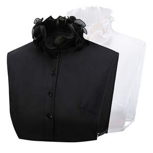 Nuevo negro blanco desmontable cuello de encaje medias camisas escote mujer blusa gasa cuello falso para mujeres camisas - Product Image 3