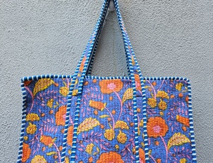 Bolsa de mano grande acolchada de algodón, estilo étnico bohemio, para compras, uso diario, tipo shopper. - Product Image 3