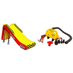 Top Quality <b>Inflatable</b> Dock Water Slide Pontoon Boat Slide Large Yellow Red <b>Floating</b> Slide for Lake Dock Summer Outdoor Fun - Product Image 1