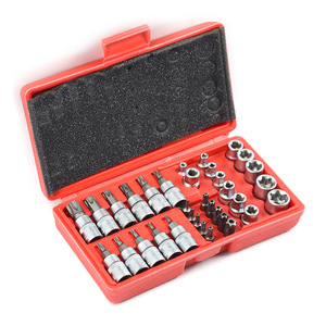 Juego de llaves de vaso XCTOOL de 34 piezas, puntas hexagonales Torx de 1/4 pulgada, grado industrial para reparación automotriz y mecánica - Product Image 3