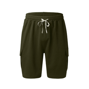 Pantalones cortos deportivos informales de verano para hombre, algodón suave y lona de poliéster, respetuosos con el medio ambiente, patrón sólido de secado rápido - Product Image 1