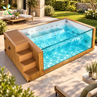 Piscine hors sol en fibre de verre, jacuzzi extérieur, construction étanche, idéale pour les villas et complexes hôteliers.