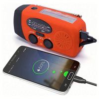 Radio d'urgence portable XSY-088 AM/FM avec batterie rechargeable 2000mAh, chargeur solaire à manivelle, lampe torche LED, fonction SOS