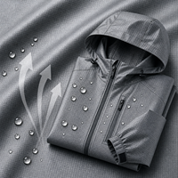 Vestes de mode et vêtements techniques : Tissu en nylon imperméable et inaltérable avec estampage à chaud argenté, tissu extérieur métallique