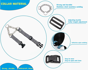 Collar de Adiestramiento para Perros NiBao Personalizado, de Nailon Resistente con Cadena <span class=keywords><strong>Martingale</strong></span> de Acero Inoxidable - Product Image 2