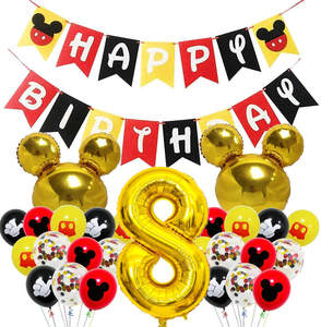 Fournitures de fête sur le thème de Mickey et <span class=keywords><strong>Minnie</strong></span> nouvellement conçues, bannière de ballons, <span class=keywords><strong>anniversaire</strong></span> de garçon, décorations d'<span class=keywords><strong>anniversaire</strong></span> pour enfants, ballons de fête - Product Image 2