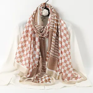 Foulard en soie imprimé, écharpe en soie, Design personnalisé, étoles pour dames, soie élégante, hijab en mousseline de soie, vente en gros, 2023