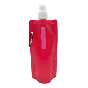Bolsa de Agua Plegable de Plástico con Logotipo Personalizado al por Mayor, Libre de BPA, 16 oz, 480 ml, con Mosquetón - Product Image 5