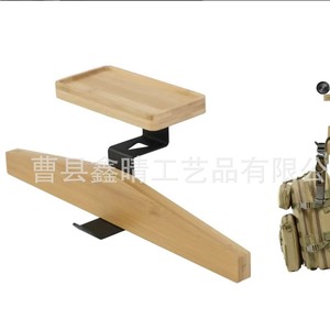 Perchero táctico de madera para ropa, montado en la pared, de acero al carbono y madera maciza, organizador rectangular para almacenamiento en garaje, para casco de motocicleta y más. - Product Image 5
