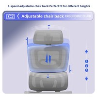 Chaise de bureau ergonomique avec support lombaire Accoudoirs réglables Dossier Appui-tête Design moderne pour hommes et femmes