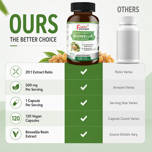 Nouveauté Shecome Boswellia 20:1 Extrait 120 Capsules Soutient la Fonction Immunitaire pour Femmes Extraits Végétaux Capsules de Boswellia - Product Image 5