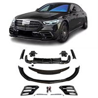 Kit carrosserie de conversion style B pour Mercedes Benz Classe S W223 2021-2022 : Lame de pare-chocs avant, diffuseur arrière, jupes latérales et spoiler