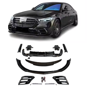 Pour Mercedes Classe S W223 2021-2022 : Nouveau kit de carrosserie en PP, style B, comprenant lèvre de pare-chocs <span class=keywords><strong>avant</strong></span>, diffuseur arrière et jupes latérales (convertis). - Product Image 1