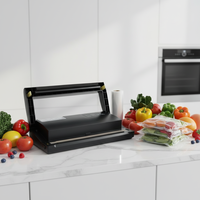 Mini Scelleuse Alimentaire Sous Vide Portable en Acier Inoxydable, Machine Automatique de Scellage de Sacs Plats pour Cuisine Domestique