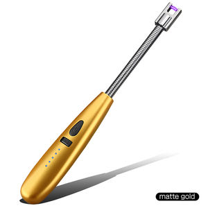 New Concise Style Electronic <b>Long</b> Rechargeable Led Power Display Windproof Arc USB <b>Lighter</b> for <b>Candles</b> - Product Image 5