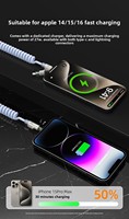 Câble de charge rapide pour voiture 240W 4 en 1, câble de charge rapide USB Type C Lightning multi-chargeur avec accessoire de charge pour voiture