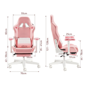 WSX0021wholesale <span class=keywords><strong>Chaise</strong></span> <span class=keywords><strong>de</strong></span> course rose à motif <span class=keywords><strong>de</strong></span> dessin animé mignon avec repose-pieds pour filles Chaises <span class=keywords><strong>de</strong></span> jeu - Product Image 2