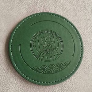 Sous-verres personnalisés en cuir PU avec design résistant à la chaleur pour les boissons, cadeau promotionnel avec logo personnalisé, accessoires de table - Product Image 3