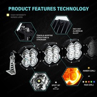 Lampu Bar LED Amber Modular 32 Inci yang Dapat Disambung untuk Jeep Wrangler Bronco Tacoma Gladiator Hilux Ranger Off Road 4X4