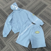 Ensemble de survêtements unisexes MS544 avec logo personnalisé, fermeture éclair, broderie en tissu éponge, patch, survêtement oversize, short et pantalon