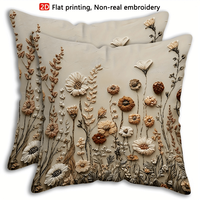 Housse de coussin décorative Kongyu Home Textiles à effet 3D, imprimé floral de fleurs sauvages, pour canapé, salon