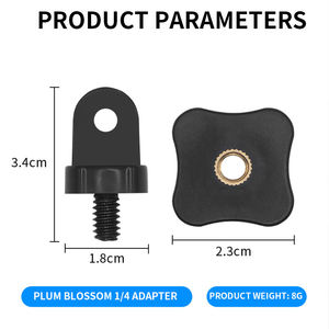 KEKAXI 1/4 accesorios de tornillo adaptador de montaje de trípode para Go pro Max Hero10/9/8/7/6/5/DJI <span class=keywords><strong>Action</strong></span> Insta360 <span class=keywords><strong>Xiaomi</strong></span> <span class=keywords><strong>YI</strong></span> SJ CAM Cámara - Product Image 4
